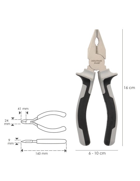Alicates Universales 150 mm. Acero Cromo Vanadio DIN-ISO 5746