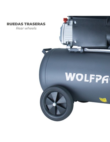 Compresor Aire Wolfpack 50 Litros / 8 Bares / 1,5 Kw - 2,0 HP