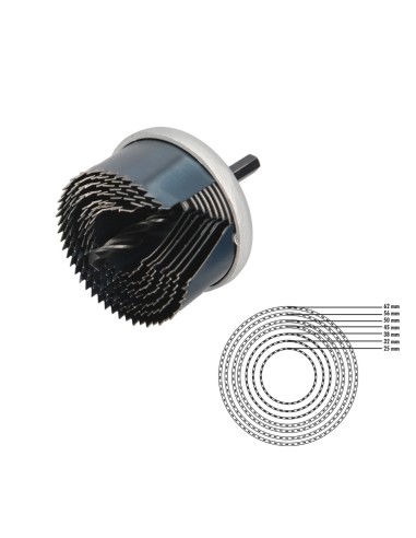 Juego Sierras Campana 25 mm. 25/63 7 Piezas