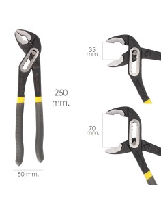 Tenazas Apertura Múltiple Negra 250 mm. Mangos Plastificados DIN 8976. Pico De Loro, Alicates Extensibles, Tenazas Fontanero 2