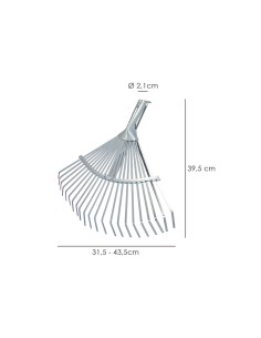 Rastrillo Metalico Para Jardin Ancho Regulable 31,5 A 43,5 cm. rastrillo Hojas, Cepillo Jardin, Escoba Metalica, Escoba Jardin 2