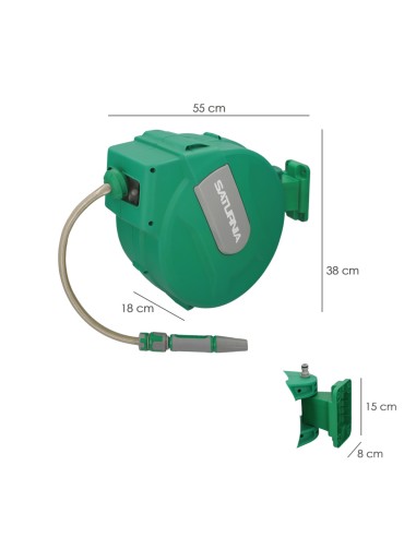 Enrollador Automatico Manguera Para Jardin. Recogedor Manguera Automatico, Porta Mangueras Jardin Manguera De 20 Metros