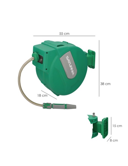 Enrollador Automatico Manguera Para Jardin. Recogedor Manguera Automatico, Porta Mangueras Jardin Manguera De 20 Metros