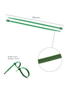 Brida Nylon 100%. Color Verde 4,6 x 390 mm. Bolsa 100 Unidades. AbraBridas Nylon 100% Verde 4,6x390 mm. (Bolsa 100 Unidades) 2