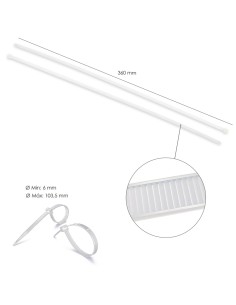 Brida Nylon 100%. Color Blanco / Natural 7,5 x 360 mm. 100 Piezas. Abrazadera Plastico, Organizador Cables, Alta Resistencia 2