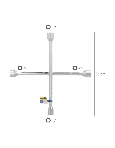 Llave Cruz Wolfpack 17x19x21x23 mm. Para Coche