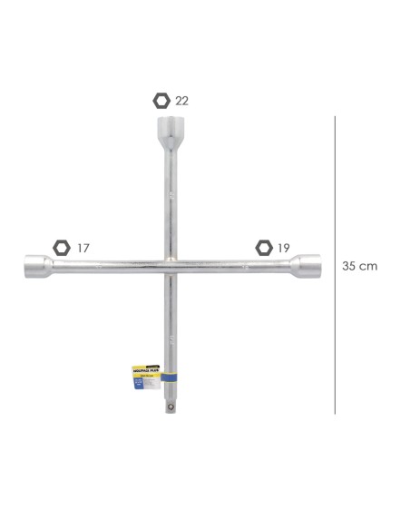 Llave Cruz Wolfpack 17x19x22x1/2" Coche