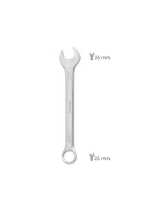 Llave Combinada Plus 25x25 Acero Cromo Vanadio DIN 3113. Llave Doble Boca, Llave Fija, Llave Estrella 2