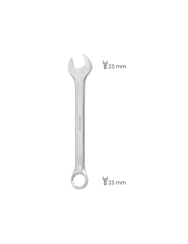 Llave Combinada Plus 25x25 Acero Cromo Vanadio DIN 3113. Llave Doble Boca, Llave Fija, Llave Estrella