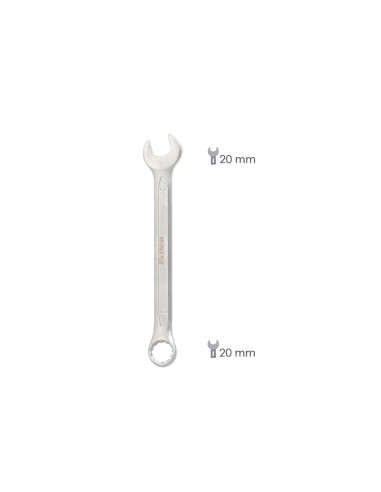 Llave Combinada Plus 20x20 Acero Cromo Vanadio DIN 3113. Llave Doble Boca, Llave Fija, Llave Estrella