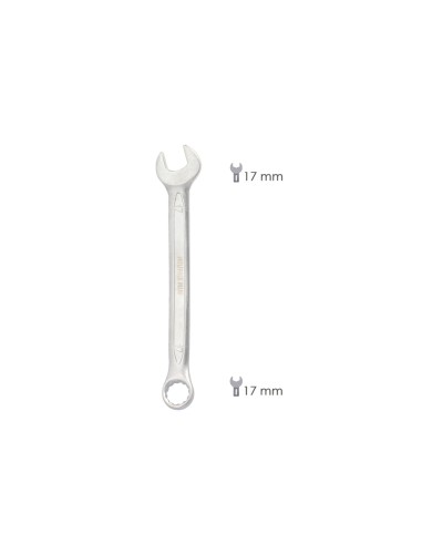 Llave Combinada Plus 17x17 Acero Cromo Vanadio DIN 3113. Llave Doble Boca, Llave Fija, Llave Estrella