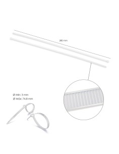 Brida Nylon 100%. Color Blanco / Natural 4,5 x 280 mm. 100 Piezas. Abrazadera Plastico, Organizador Cables, Alta Resistencia 2