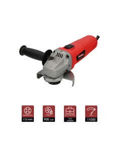 Amoladora Angular 900 Watt. Disco Ø 115 mm. 11.000 R.P.M. Mango 3 Posiciones Eje M14 Protector Disco Ajustable, Anti arranque 2