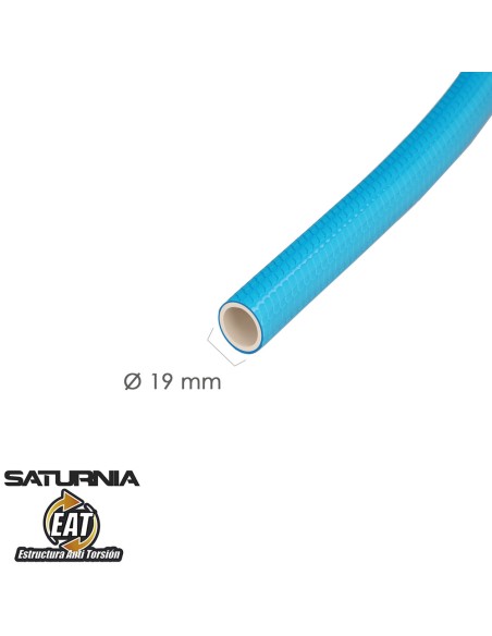 Manguera Tricotada No Torsion Blue Ø 19 mm. Rollo 50 metros. Manguera Anti Torsion, Manguera Sin Dobleces, Manguera Sin Nudos
