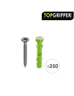 Cubo Tacos Topgripper Bimaterial Con Tornillos Ø 6 mm. 250 Piezas Taco Anclaje Universal, Taco Hormigon, Taco Pladur 2