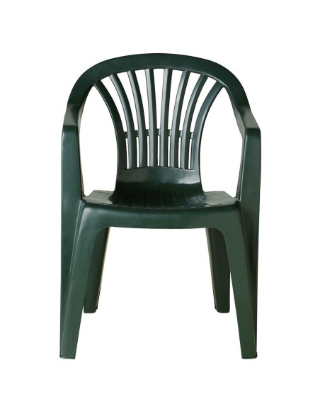 Silla Respaldo Bajo Resina Monobloc, Color Verde, Modelo Lyra