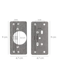 Placas de Reparacion Bisagras Cazoleta 4,7x9 cm. 2 piezas. Placa Repara Puertas, Placa Reparación Bisagras Mueble 2