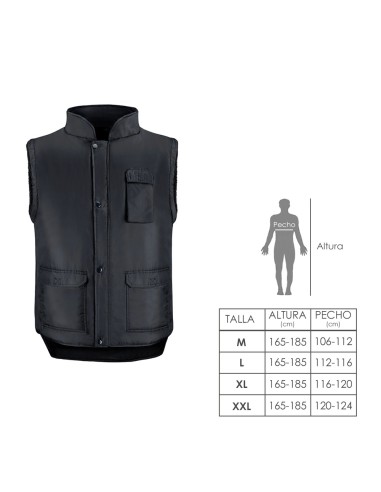 Chaleco Multibolsillos Negro XXL, Chaleco Poliester Con 3 Bolsillos Esteriores y Uno Interior, Chaleco Trabajo, Chaleco Laboral