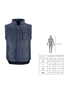 Chaleco Multibolsillos Azul Xl, Chaleco Poliester Con 3 Bolsillos Esteriores y Uno Interior, Chaleco Trabajo, Chaleco Laboral 2