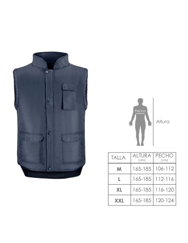 Chaleco Multibolsillos Azul Xl, Chaleco Poliester Con 3 Bolsillos Esteriores y Uno Interior, Chaleco Trabajo, Chaleco Laboral