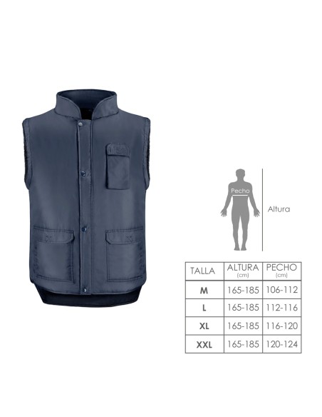 Chaleco Multibolsillos Azul Xl, Chaleco Poliester Con 3 Bolsillos Esteriores y Uno Interior, Chaleco Trabajo, Chaleco Laboral