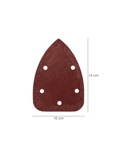 Lija Recambio Velcro Delta 140x100 mm. Con Agujeros Grano 80 (10 Piezas)