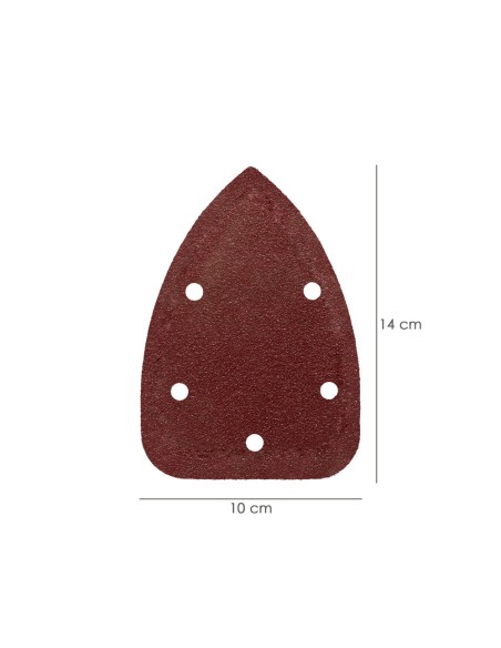 Lija Recambio Velcro Delta 140x100 mm. Con Agujeros Grano 80 (10 Piezas)