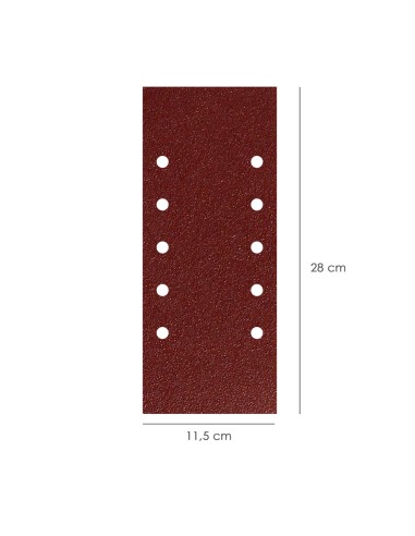 Lija Recambio Con Velcro 115x280 mm. con Agujeros Grano 120 (10 Piezas)