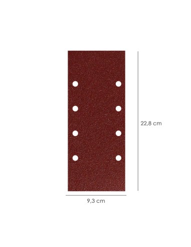 Lija Recambio Con Velcro 93x228 mm. con Agujeros Grano 180 (10 Piezas)