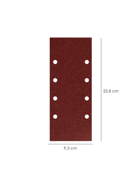 Lija Recambio Con Velcro 93x228 mm. con Agujeros Grano 180 (10 Piezas)