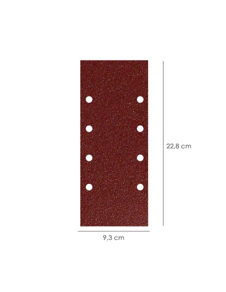 Lija Recambio Con Velcro 93x228 mm. con Agujeros Grano 120 (10 Piezas)