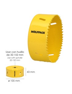 Corona Sierra Bimetal Ø 105 mm. Templado Termico, Base Reforzada. Corona Madera, Broca Agujeros Madera, Acero, Hierro, Plasticos 2