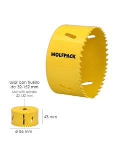 Corona Sierra Bimetal Ø 86 mm. Templado Termico, Base Reforzada. Corona Madera, Broca Agujeros Madera, Acero, Hierro, Plasticos 2