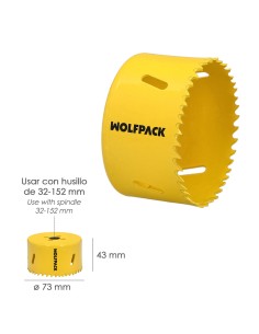 Corona Sierra Bimetal Ø 73 mm. Templado Termico, Base Reforzada. Corona Madera, Broca Agujeros Madera, Acero, Hierro, Plasticos 2