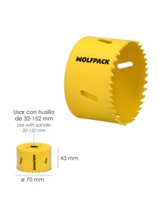 Corona Sierra Bimetal Ø 70 mm. Templado Termico, Base Reforzada. Corona Madera, Broca Agujeros Madera, Acero, Hierro, Plasticos 2