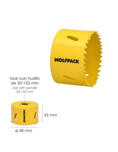 Corona Sierra Bimetal Ø 68 mm. Templado Termico, Base Reforzada. Corona Madera, Broca Agujeros Madera, Acero, Hierro, Plasticos 2