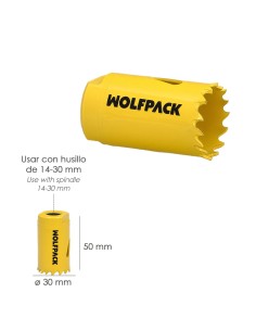 Corona Sierra Bimetal Ø 30 mm. Templado Termico, Base Reforzada. Corona Madera, Broca Agujeros Madera, Acero, Hierro, Plasticos 2