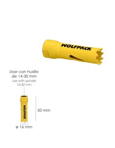 Corona Sierra Bimetal Ø 16 mm. Templado Termico, Base Reforzada. Corona Madera, Broca Agujeros Madera, Acero, Hierro, Plasticos 2