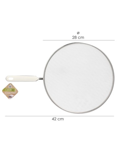 Tapa Anti Salpicaduras Ø 28 cm. Malla Acero Inoxidable. Con mango, Pantalla Antisalpicaduras,Tapa Sarten,Tapa ollas,Tapa aceite