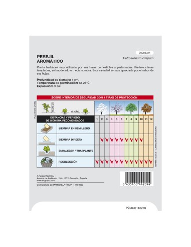 Semillas Aromaticas Perejil Aromatico (8 gramos) Horticultura, Horticola, Semillas Huerto.