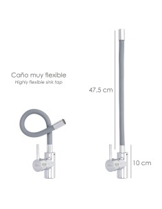 Grifo Monomando Fregadero Flexible Caño Alto, Grifo De Cocina Flexible Caño Alto.Cartucho ceramico Ø 35 mm. 2