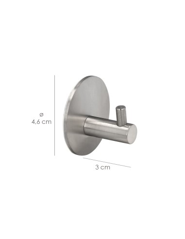 Gancho Colgador Baño Individual Toallas / Albornoz Color Inox Autoadhesivo Resistente, Sin Tornillos