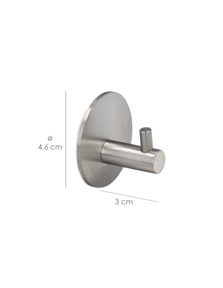 Gancho Colgador Baño Individual Toallas / Albornoz Color Inox Autoadhesivo Resistente, Sin Tornillos