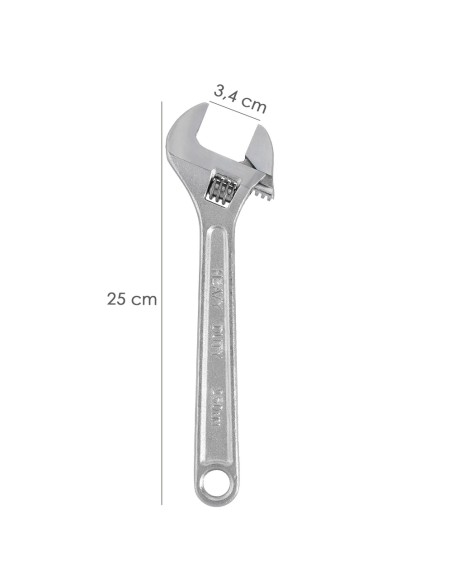 Llave Ajustable Moleta 10" / 250 mm. Llave Inglesa, Llave Apriete, Llave Ajustable