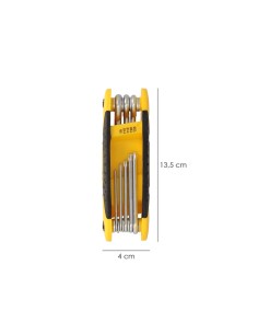 Juego Llaves Torx Plegable 8 Piezas Inviolable, Llave Torx Hexagonal, Llave Estrella, Llave Allen Estrella 2