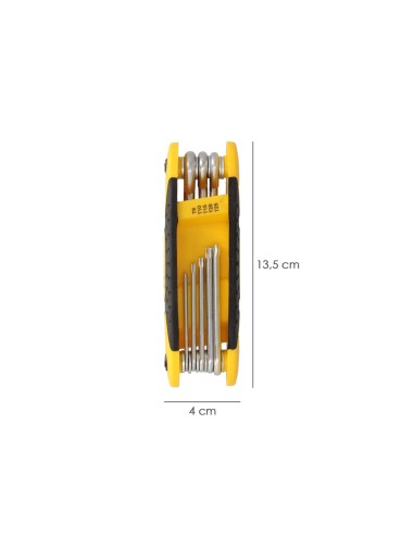 Juego Llaves Torx Plegable 8 Piezas Inviolable, Llave Torx Hexagonal, Llave Estrella, Llave Allen Estrella