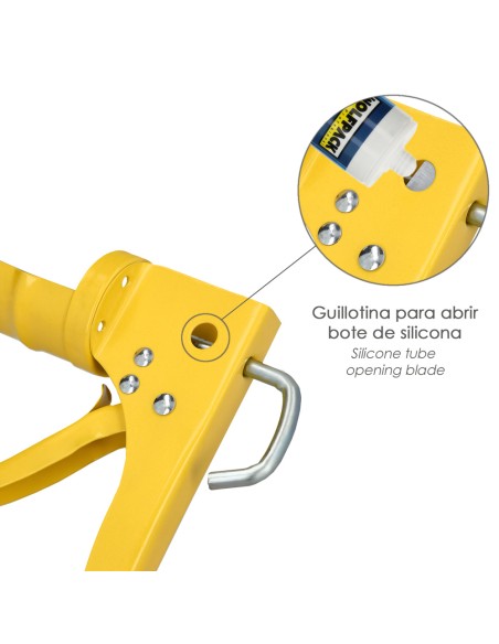 Pistola Silicona Amarilla, Pistola Selladora, Pistola Selladora Silicona, Pistola Calafateo, Pistola Calafatear,