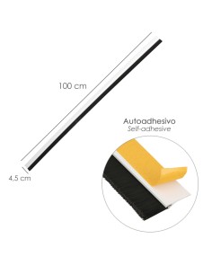 Burlete Pvc Con Cepillo. Para Puertas. Color Blanco 1 Metro 2