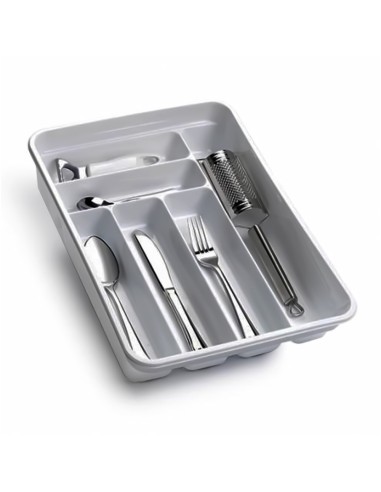 Cubertero Plastico Para Cajon. Color Plata 40x30x7 cm.