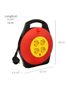 Extensible Domestico Wolfpack 10 Metros.Seccion 3 x 1.5 mm2. Alargadera Cable, Extensor Cable, Enrollacable 2